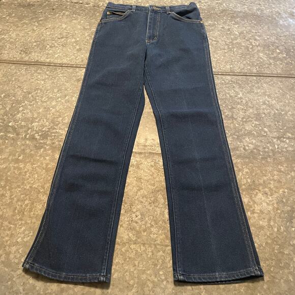 Vintage Lee Riders USA Bootcut Denim Jeans 28x30 (30x32) Western Leather Patch 1 - Picture 2 of 13